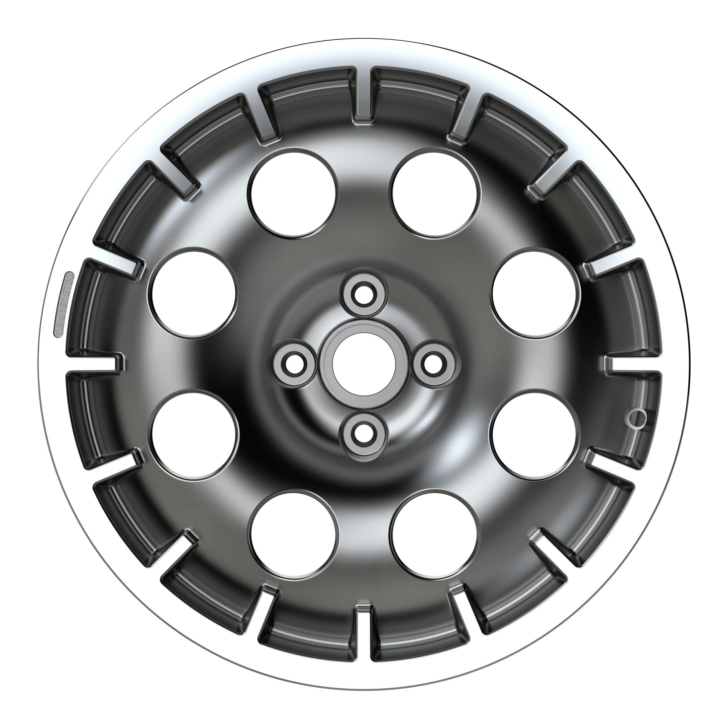 B-Star int-1675 Wheel - Anthracite w/ Diamond Polished Lip & Satin clear coat (7.5 x 16)