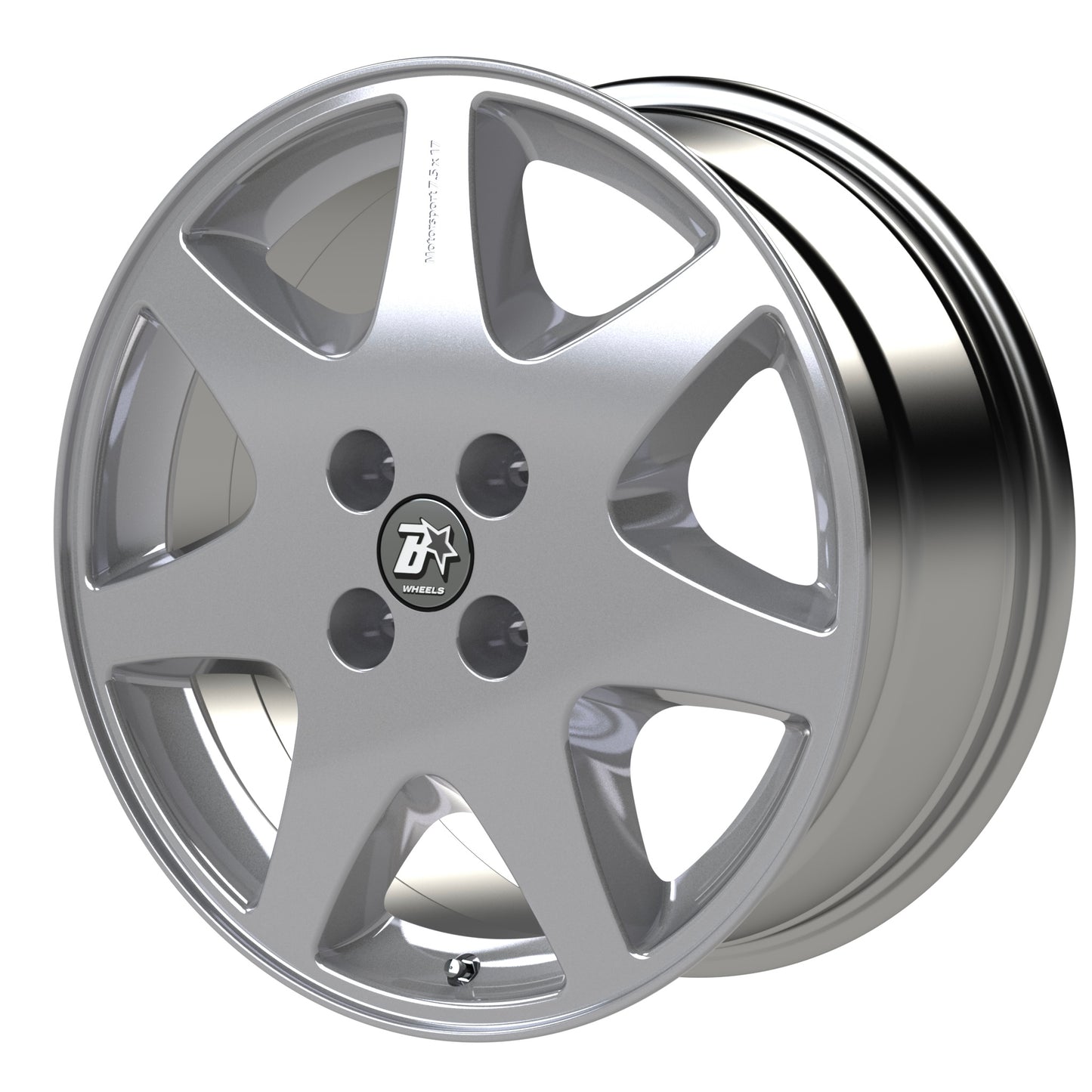B-Star F-RS7 Wheel - Silver w/ Diamond Polished Lip (7.5 x 17)