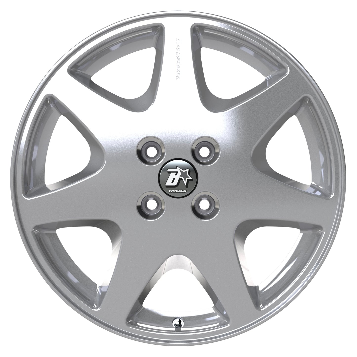 B-Star F-RS7 Wheel - Silver w/ Diamond Polished Lip (7.5 x 17)