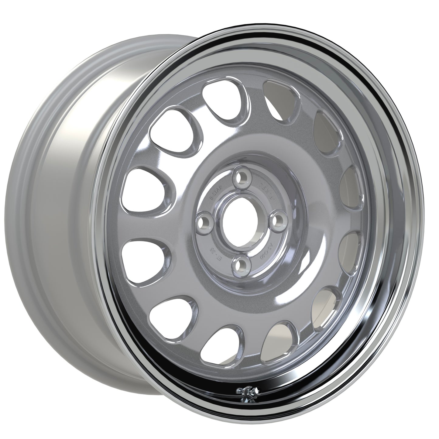B-Star Alloy-Steel G60 Wheel - Silver w/ Diamond Polished Lip (7.5 x 16)