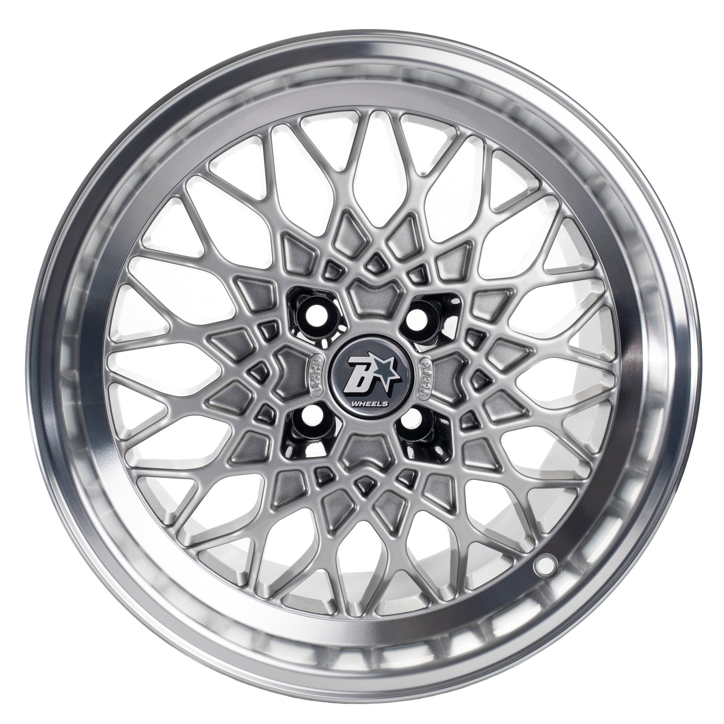 B-Star RA Wheel - Silver w/ Diamond Polished Lip (8 x 16)