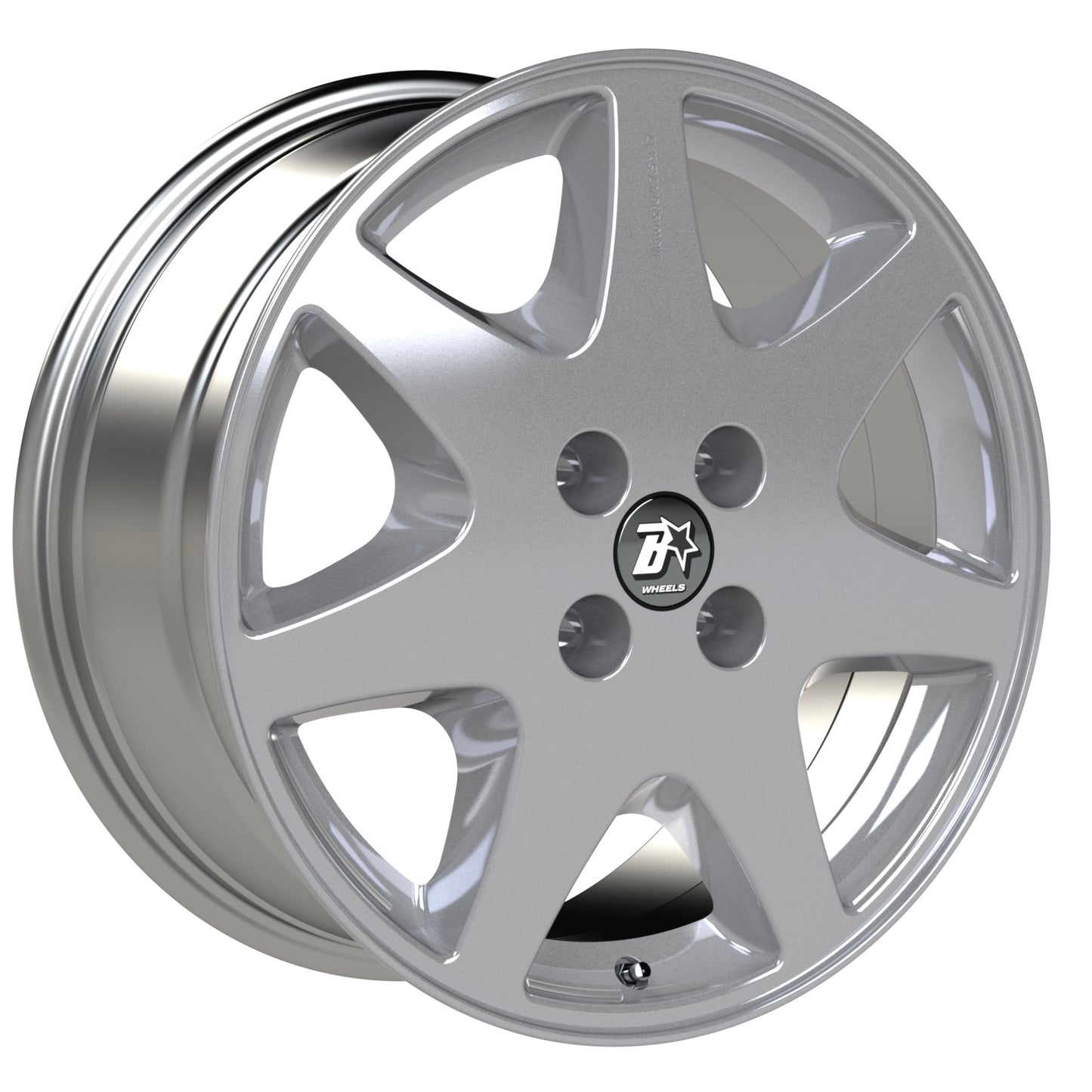 B-Star F-RS7 Wheel - Silver w/ Diamond Polished Lip (7.5 x 17)