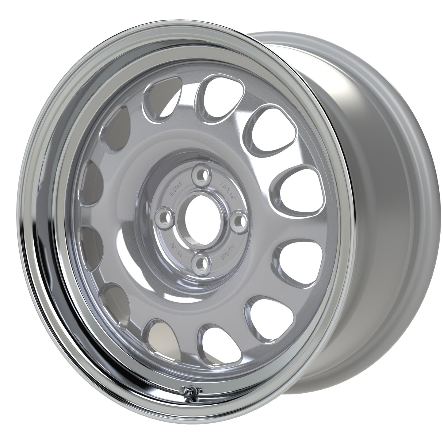 B-Star Alloy-Steel G60 Wheel - Silver w/ Diamond Polished Lip (7.5 x 16)